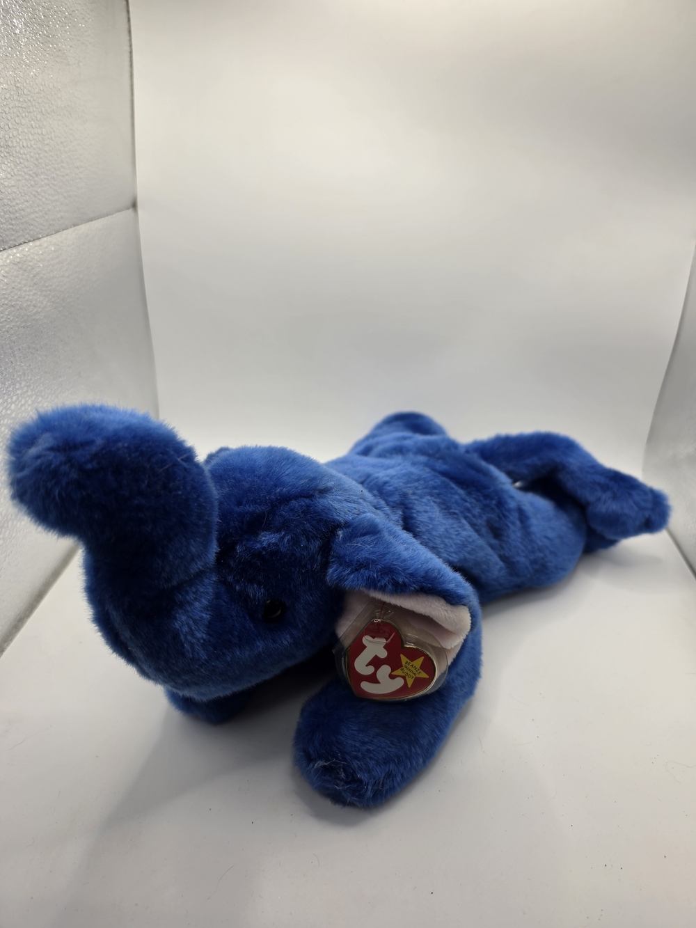 TY Beanie Buddy Collection Peanut Royal Blue Elephant Plush 1998
